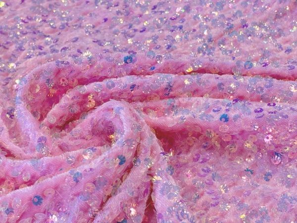 Seashell Sequin Velvet Pink